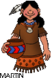 Clip art of little Native American girl