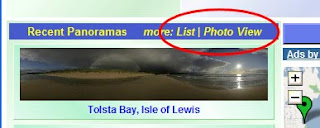 recent panorama listing on homepage