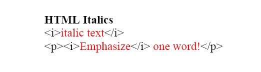 italic text