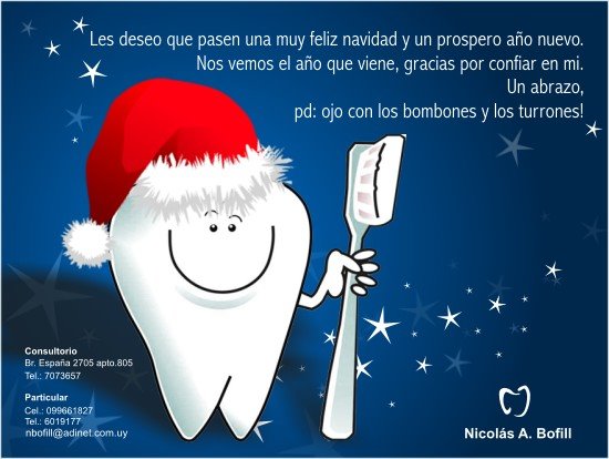 Tarjeta Navideña consultorio odontologico