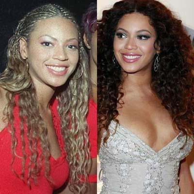 Beyonce Knowles. before and after. became smarter and got into movie 