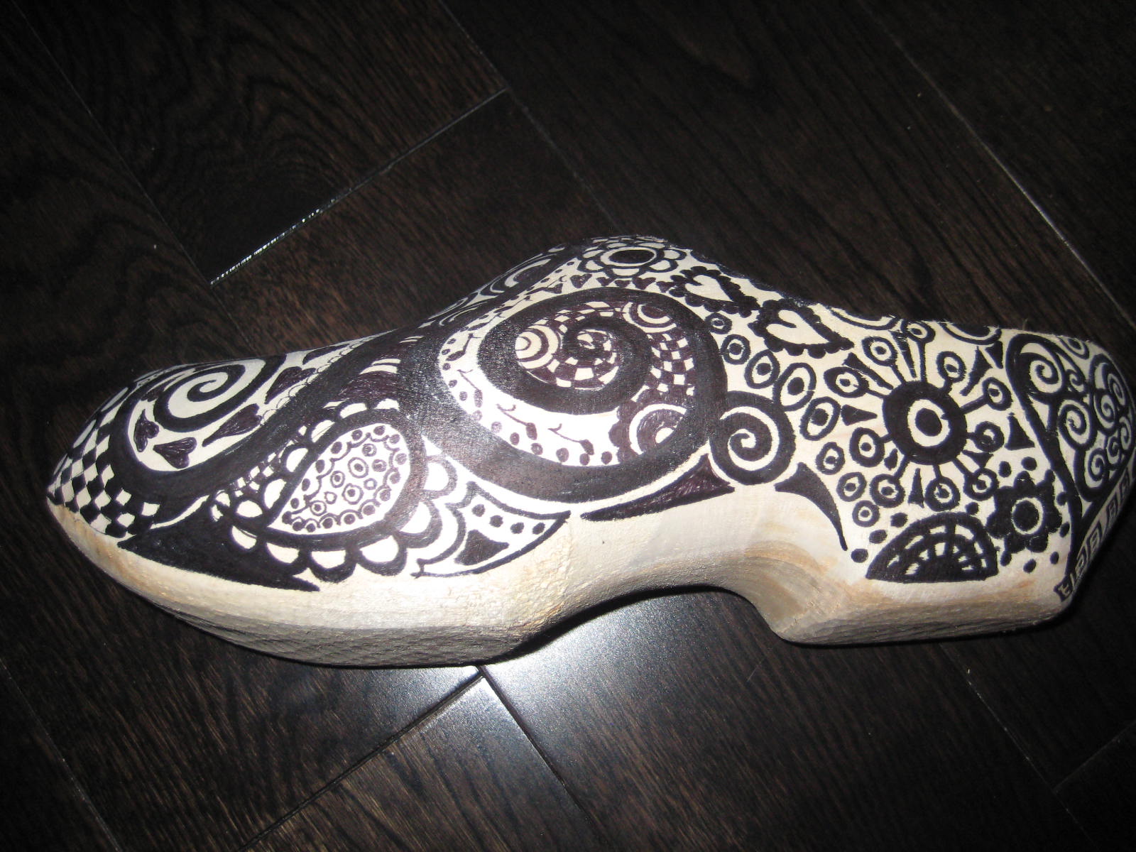 Happy Tiler My Sharpie Penned Wood Shoes