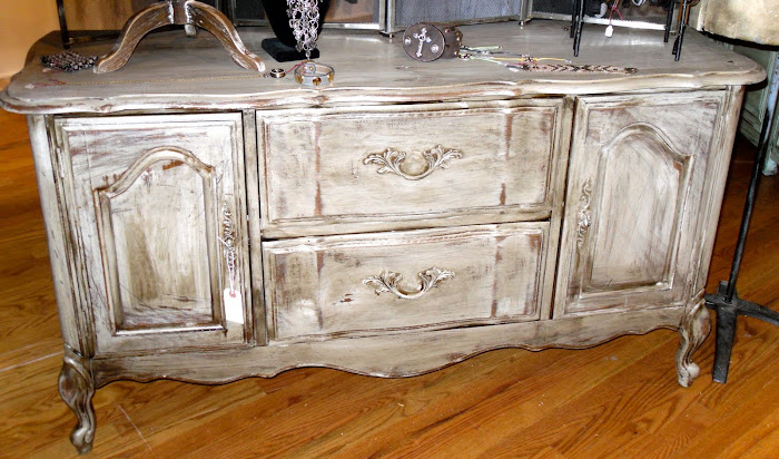 Small gray french sideboard