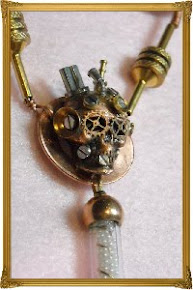 Steampunk Skull Pendant Sculpture Necklace..Copper, Brass.OOAK