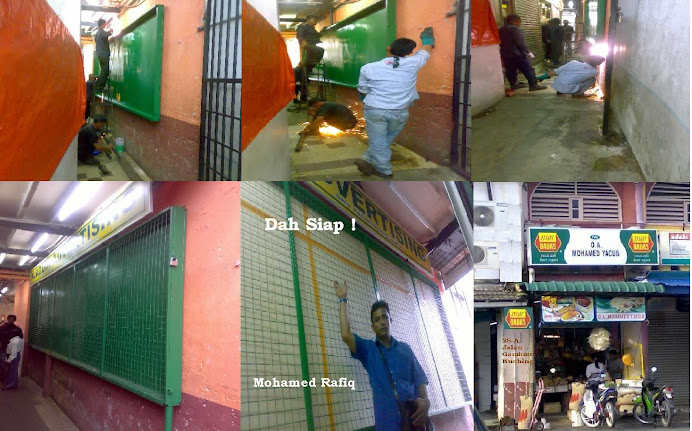 KERJA-KERJA PEMASANGAN PAPAN IKLAN BERSEBELAHAN KEDAI REMPAH "O.A.MOHAMED YACUB".