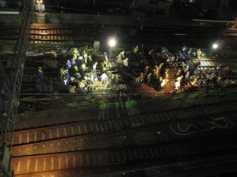 京王線笹塚駅引き上げ線工事　複分岐器導入で都営新宿線10両対応へ