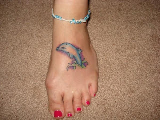 Dolphin Tattoos Design for foot