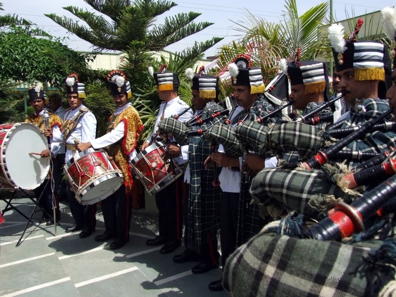 An Indian Army Bagpipe Band