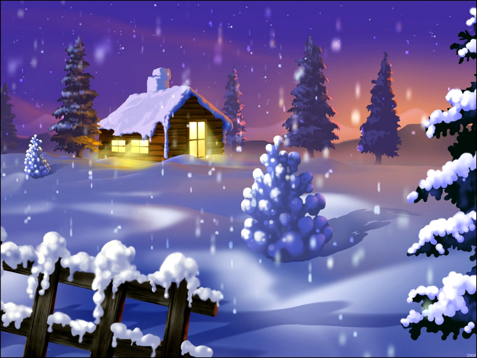 christmas snow wallpaper