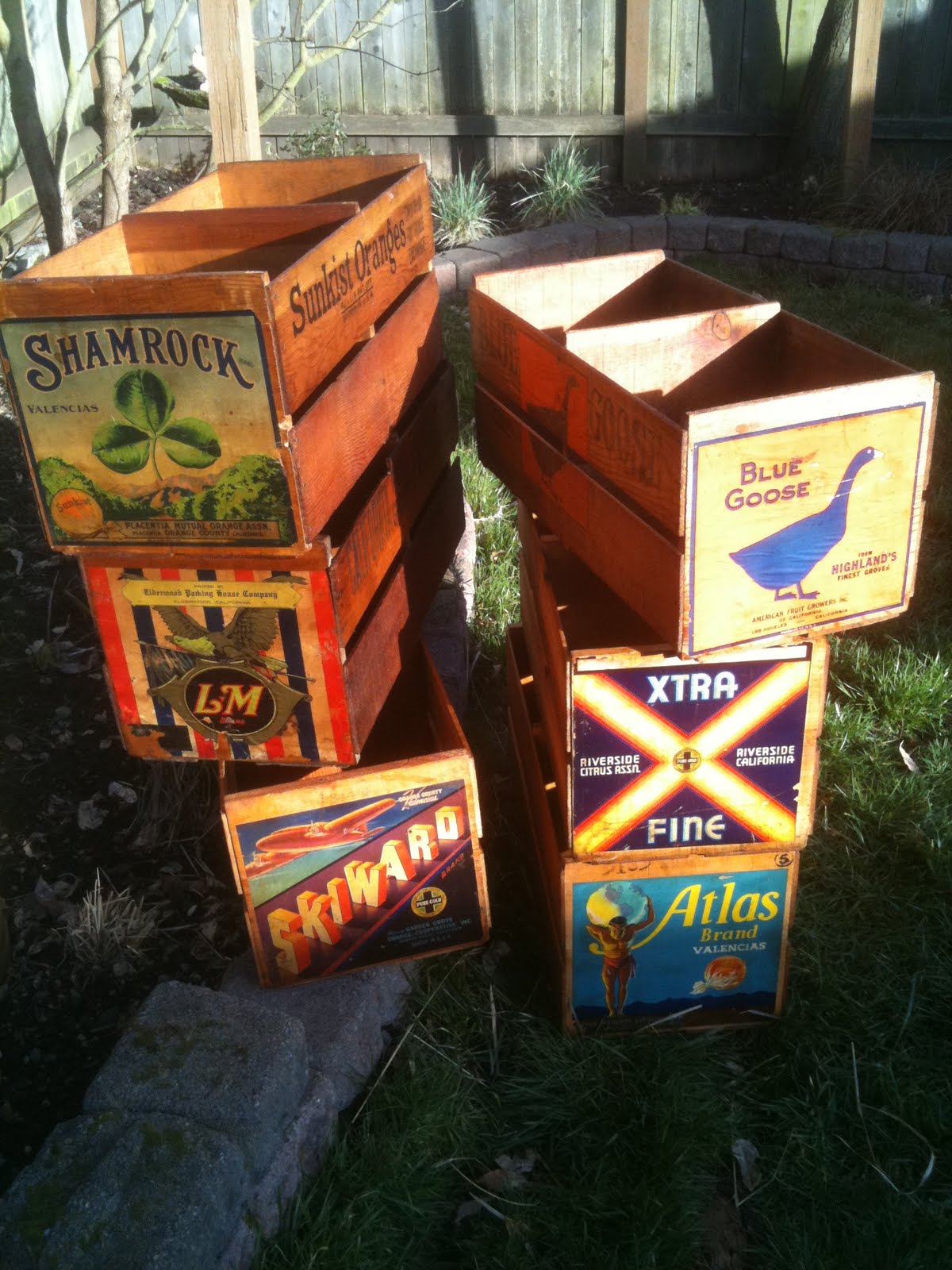 SEATTLE JUNK LOVE SOLD rustic old fruit crates with vintage labels