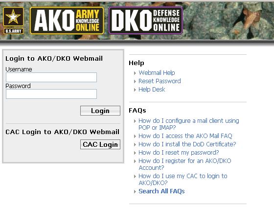 AKO Webmail Login: