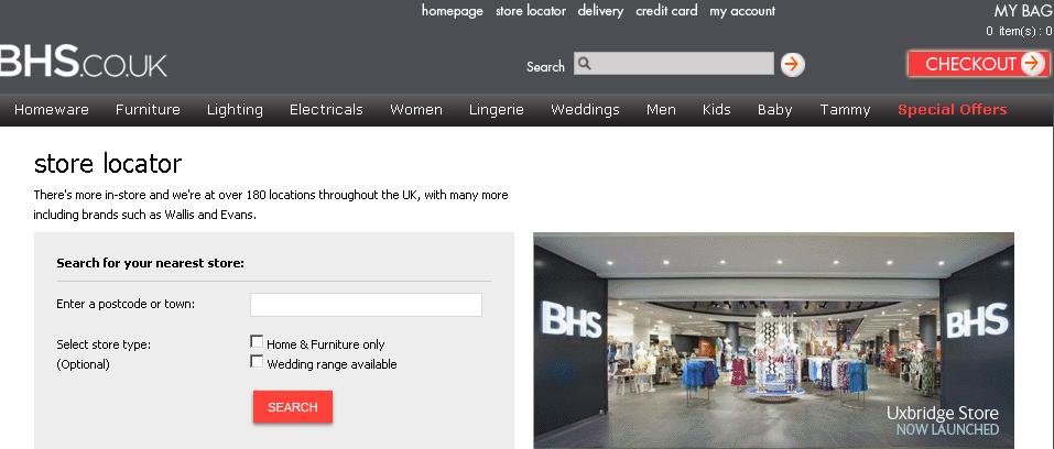 BHS Store Locator Usage Guide: How to Search BHS store locations ...