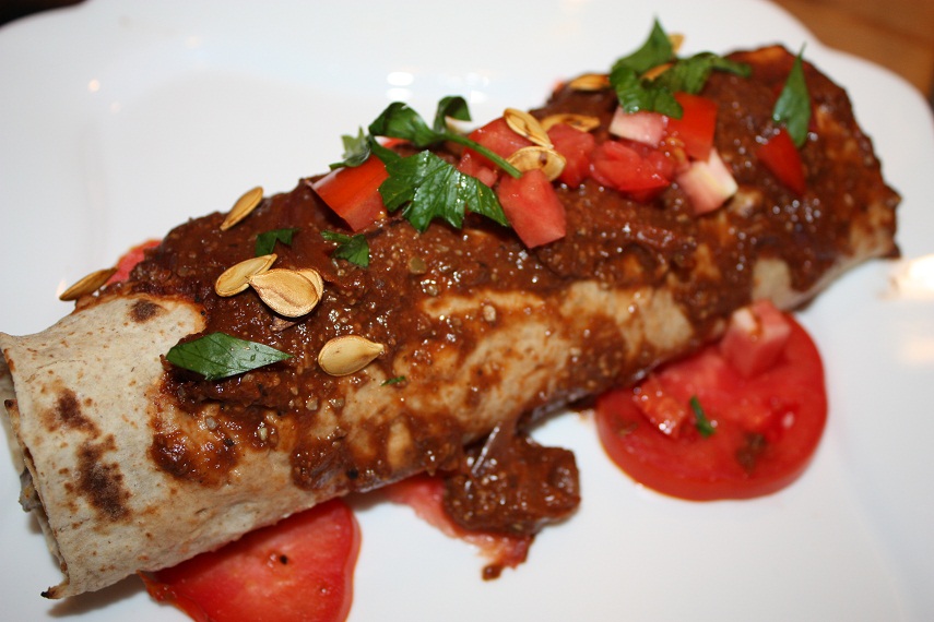 Vegan Epicurean Roasted Vegetable and Tofu Enchiladas with Mole Sauce