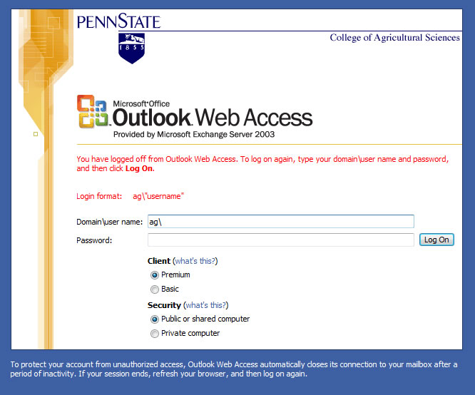 Exchange 2010 Outlook Web Access Auto Login