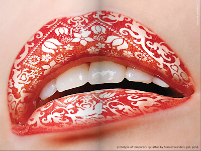 Temporary lip tattoo: Pattern Paint: