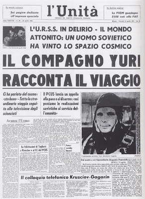 Prima pagina L'Unità 13 Aprile 1961