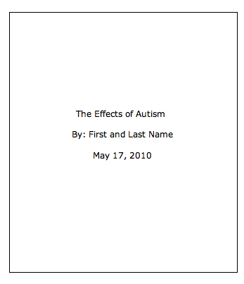 Sample of term paper title page