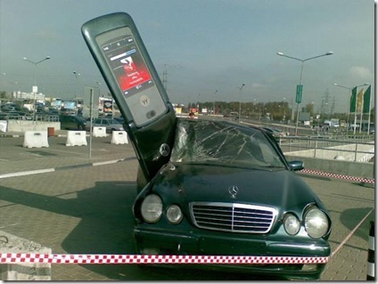 accident mercedes Hehe a creative Russian advertisement tells people not 
