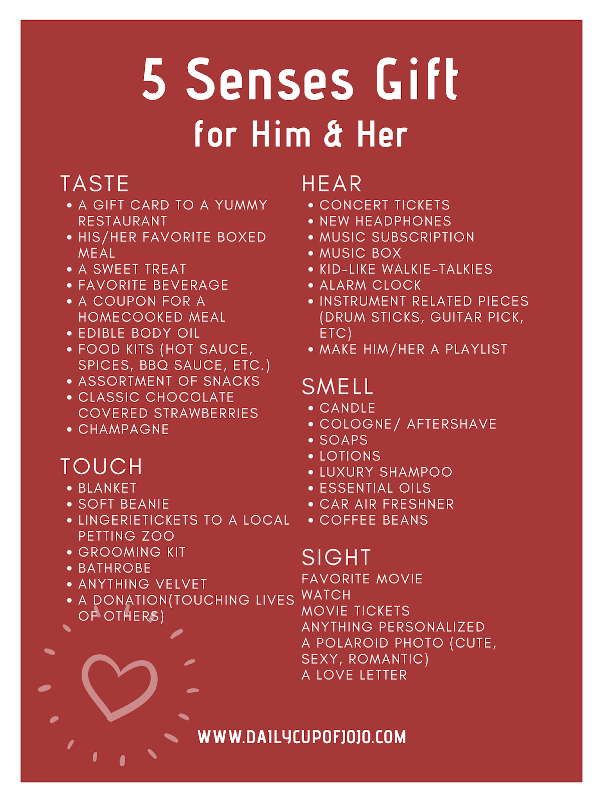 Valentine's Day Senses Gift Ideas For Him Five Senses Gift