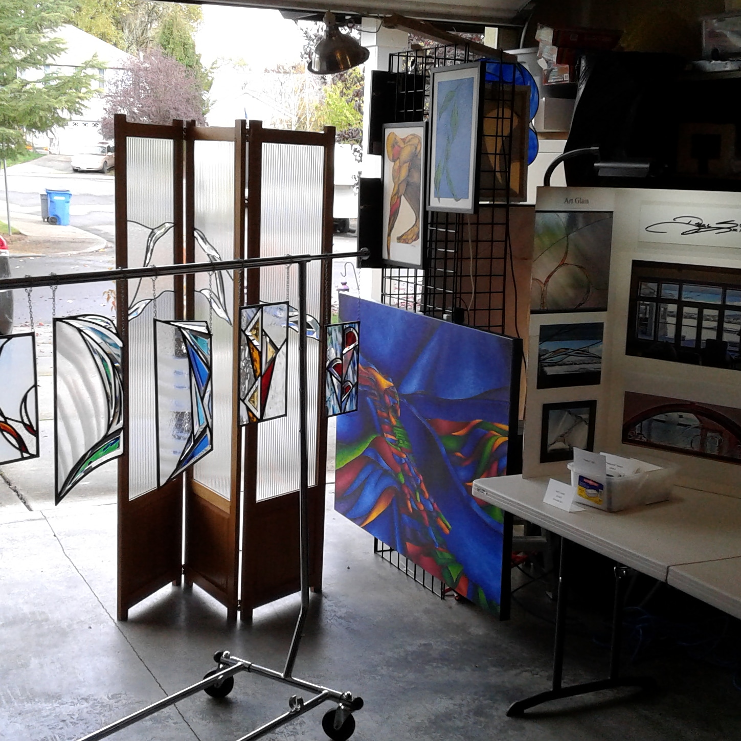 One of a Kind Stained Glass Windows and Oil Paintings