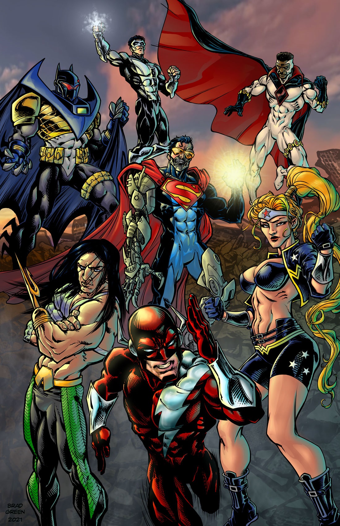 The Idol-Head of Diabolu, a Martian Manhunter blog: 2021 “Justice League  Extreme #1” Bloodwynd fanfic commission art by Brad Green