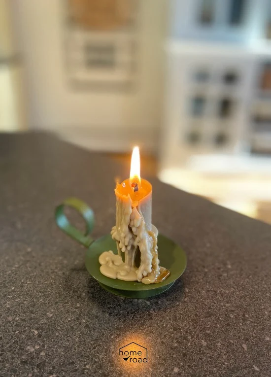 Bayberry Candle burning to the socket and Poem