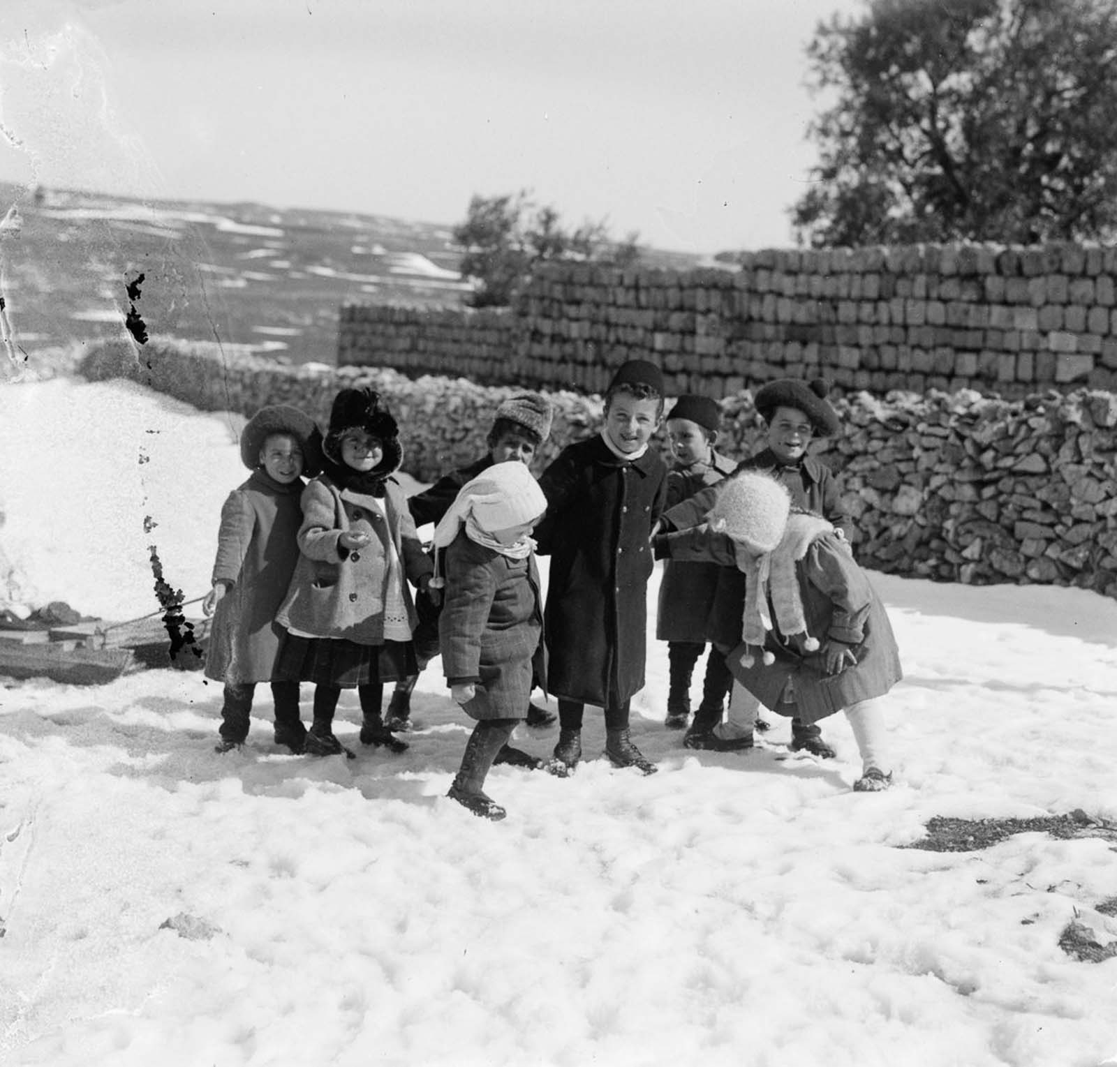 Jerusalem in snow, 1921