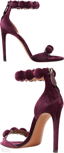 ♦Alaia Bombe purple studded velvet sandals #pantone #shoes #brilliantluxury
