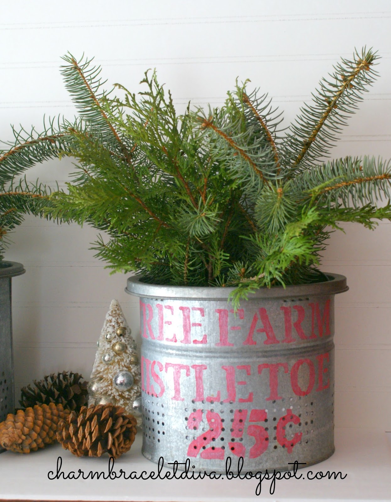 Our Hopeful Home DIY Holiday Greens & Mistletoe Galvanized Buckets