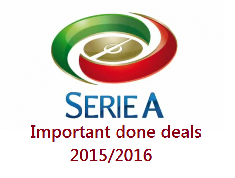 Serie A - Important Done Deals 2015 summer