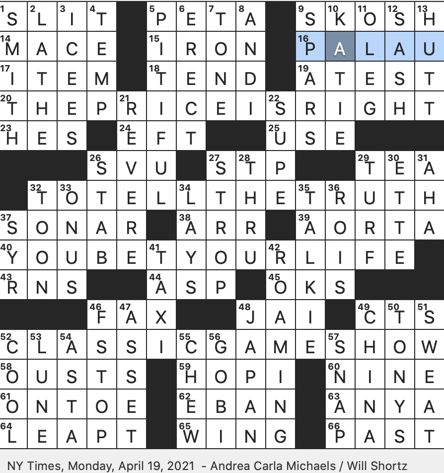 Rex Parker Does The Nyt Crossword Puzzle Today Answers 