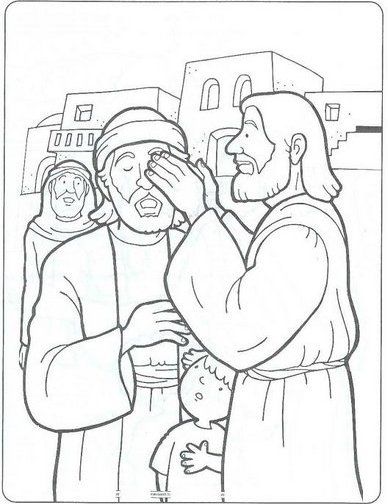 Jesus Heals The Blind Man Coloring Page 2 ~ Coloring Pages