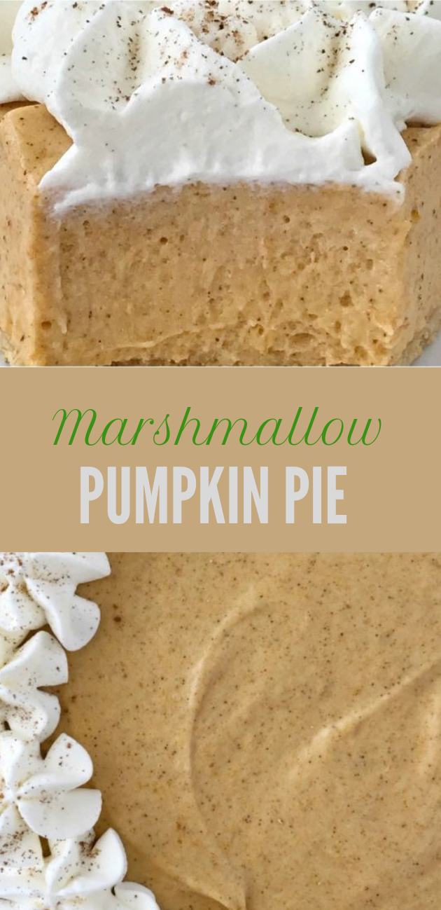 No Bake Marshmallow Pumpkin Pie #pie #cake