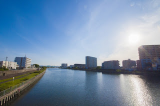 よく晴れた淀川