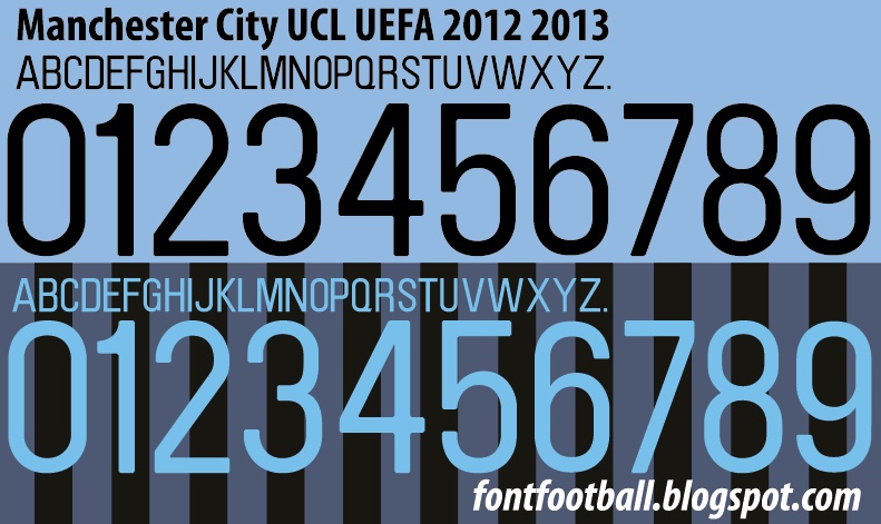 FONT FOOTBALL: Font Vector Manchester City UCL UEFA 2012 2013 kit