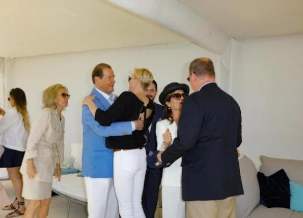 Princess Charlene visited Monte Carlo Polo Clup, Princess Charlene style LOUIS VUITTON bag