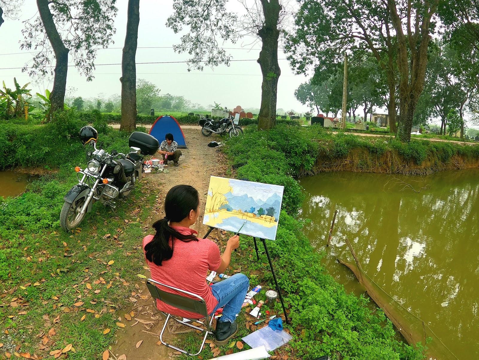 vẽ trực họa sáng tác thực tế ngoài trời 2020 | Học vẽ tranh phong cảnh,  tranh tường 3d, dạy online miễn phí tại Hà Nội