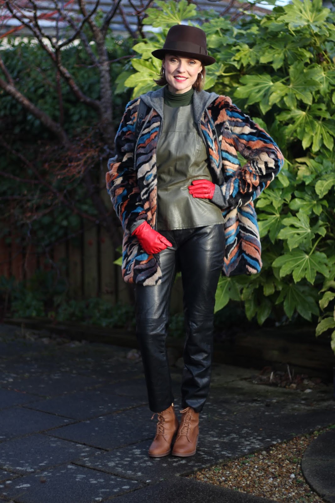 Spring Trend inspired Winter Outfit | Double Leather & Faux Fur 