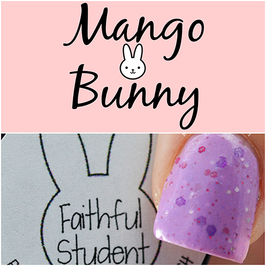 mango bunny faithful student, purple crelly nail polish