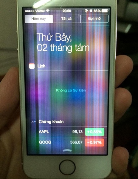 Hình ảnh màn hình iPhone 6, 6 plus bị sọc