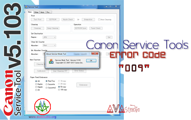 How to Solve Canon Service Tools v.5.103 "Error code: 009" - Troubleshooting How to Solve Canon Service Tools v.5.103 "Error code: 009" - Troubleshooting