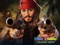 johnny depp birthday, action comedian film star playing two guns in both hands