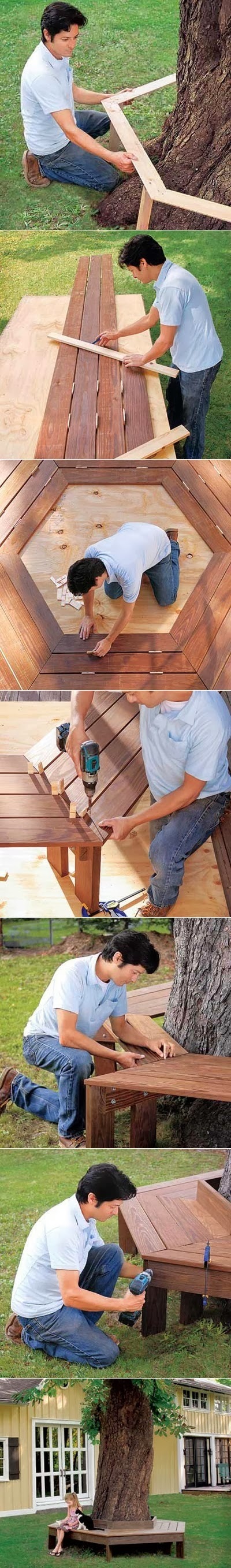 #Diy : How to build a bench around a tree