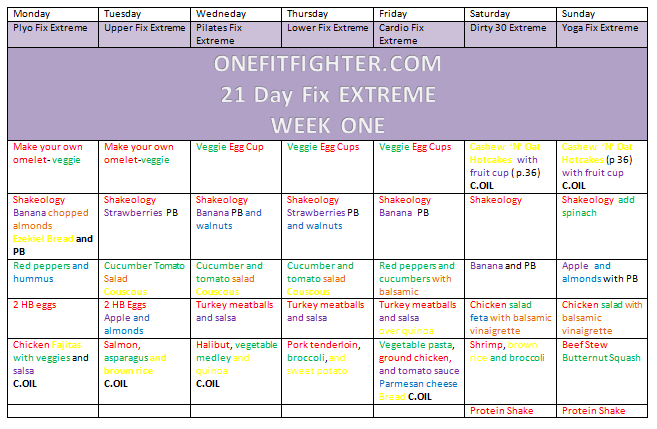 21 day fix meal plan, extreme meal plan, grocery list 21 day fix