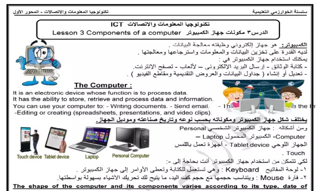 مذكرة تكنولوجيا المعلومات لغات للصف الرابع الابتدائي الترم الاول