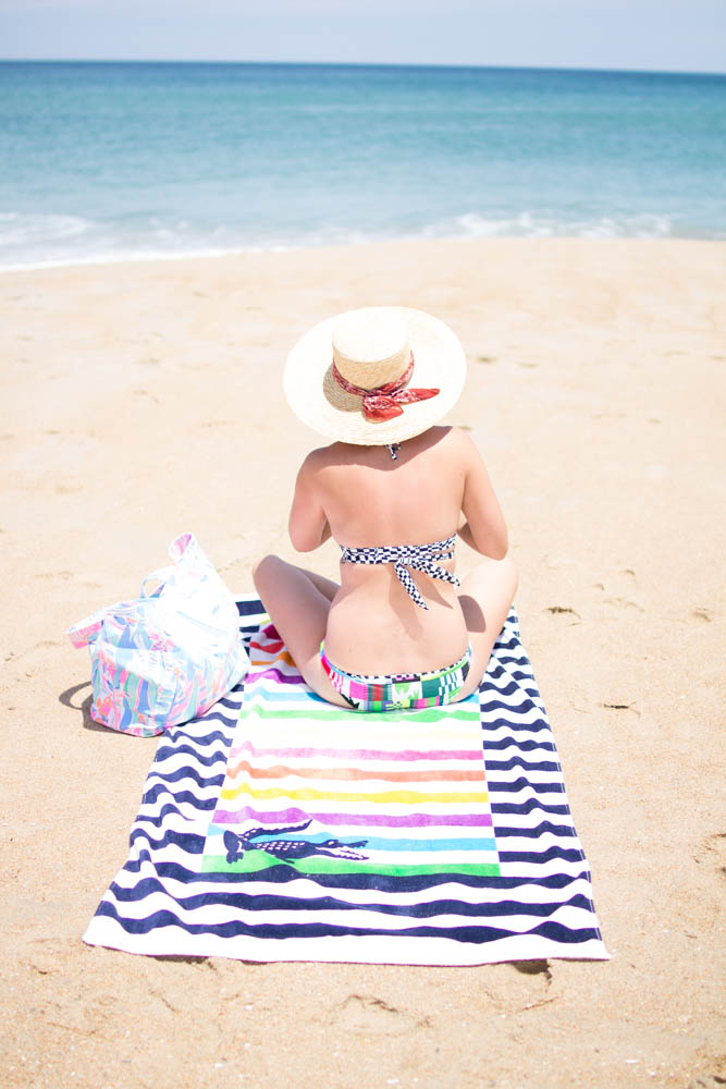 Mara Hoffman Bikini. | A.Viza Style | dc blogger. lilly pulitzer beach bag. lacoste beach towel. mara hoffman bikini. jcrew straw hat.
