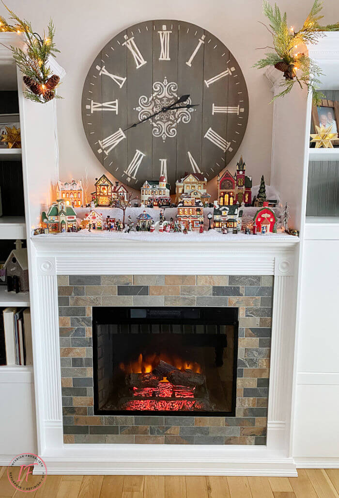 A Victorian Christmas Village Mantle Display Interior Frugalista