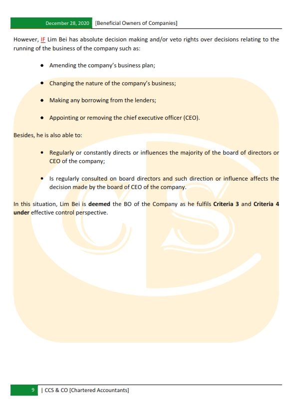 CCS & Co Plt : Beneficial Ownership: 4 - Identifying the Beneficial