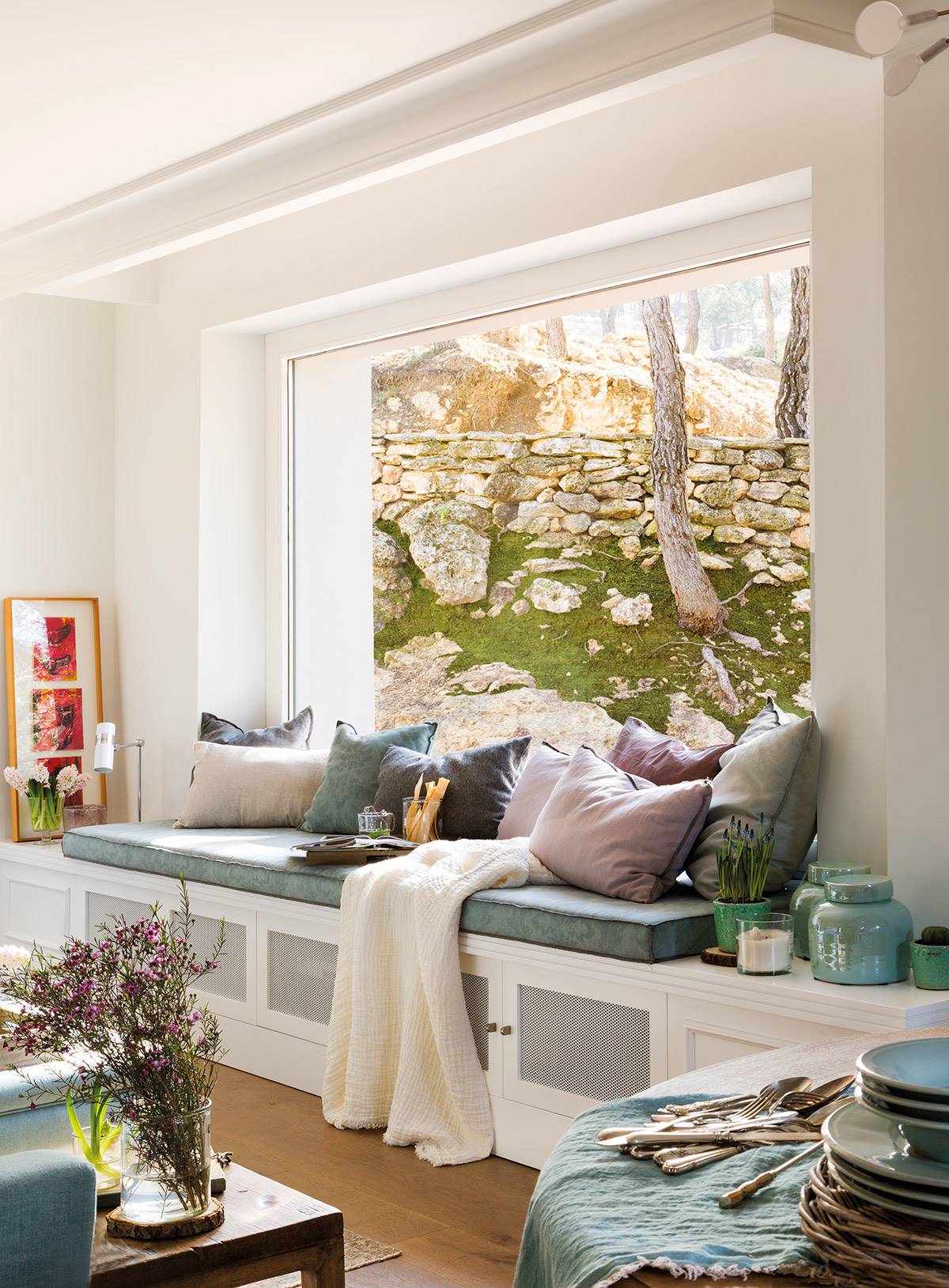 Un banco bajo la ventana ¡Ideas para vuestra casa! Decorar en familia