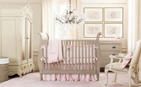  Decoración de habitación de bebé, tienda de bebé, accesorios de  fotografía, decoración de dormitorio de niños, guirnalda de cuentas de  madera (color rosa y blanco, tamaño: 31.5-39.4 in) : Hogar y